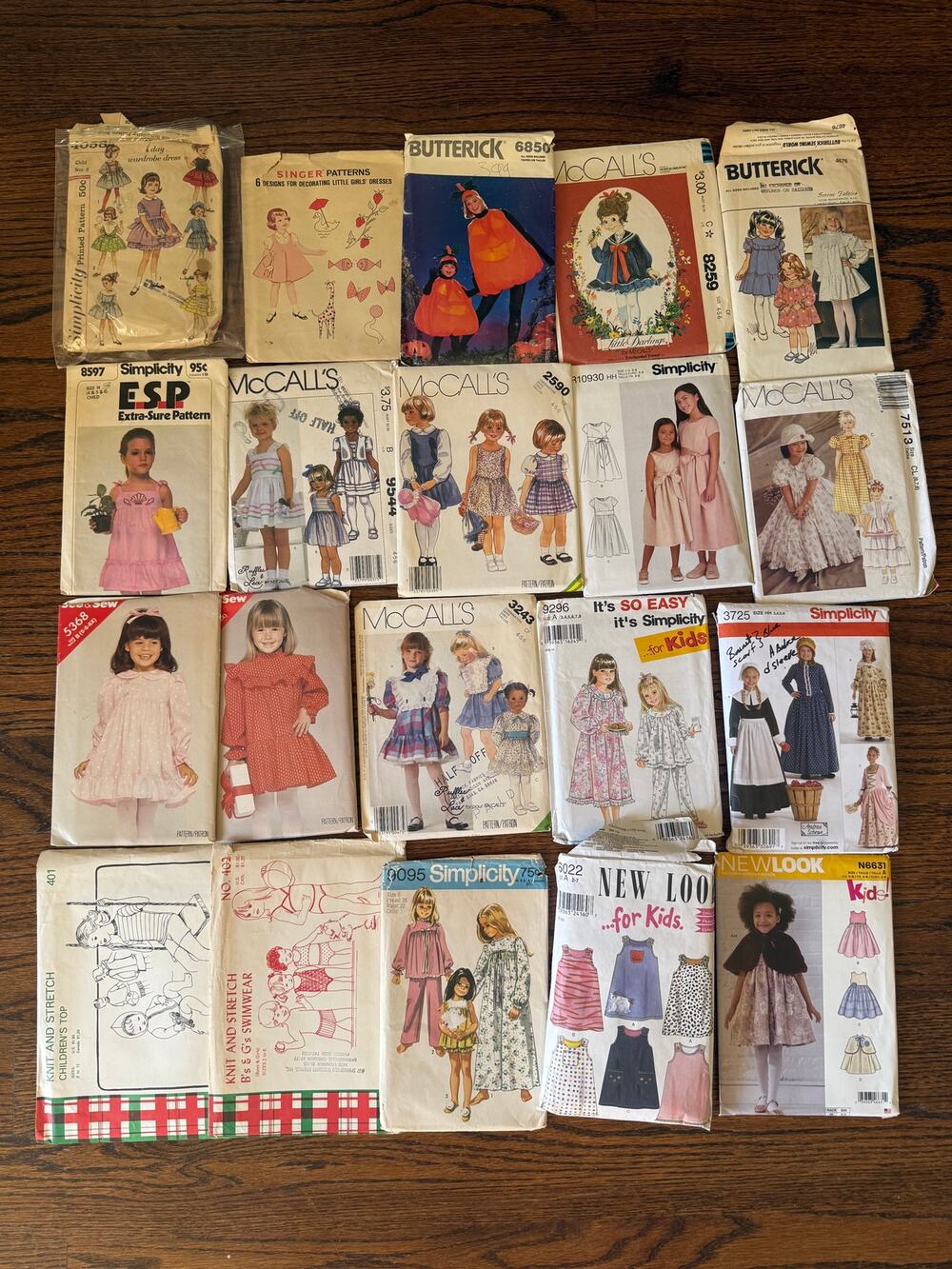 19-Piece Size 6 Girl's Vintage 60s 70s 80s 90s Y2k Sewing Pattern Dress Sleep